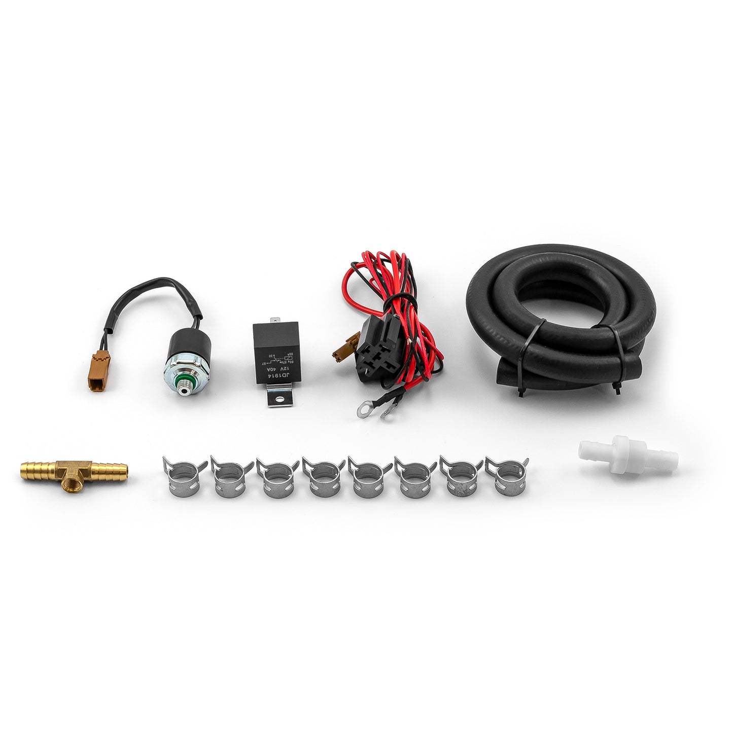 Universal Power Brake Booster 12V Electric Vacuum Pump Kit - Black