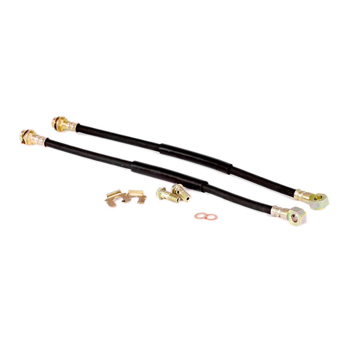 10mm Banjo 18" Long Rubber Brake Lines with Hardware