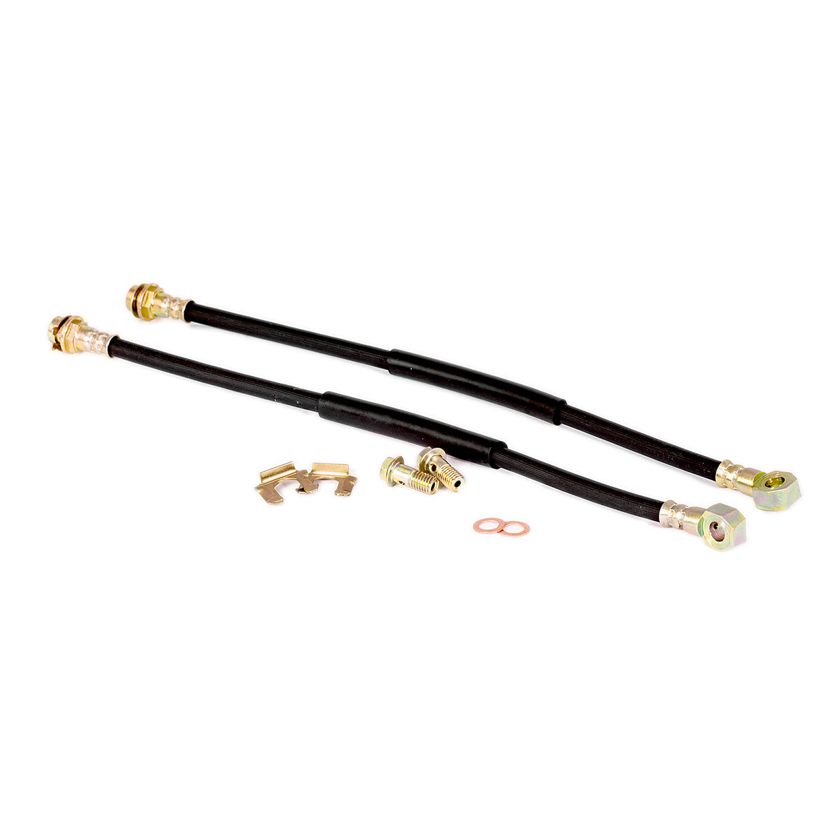 10mm Banjo 18" Long Rubber Brake Lines with Hardware