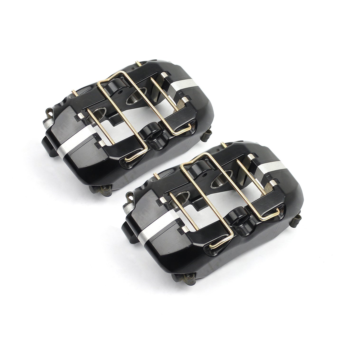 Pinza trasera universal de aluminio billet de 4 pistones anodizada negra, 1/8" NPT