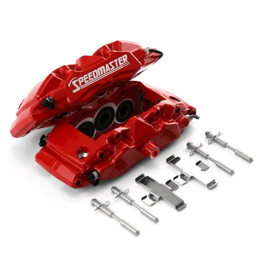 6 Piston Billet Caliper Rear Pair - Red Powdercoated