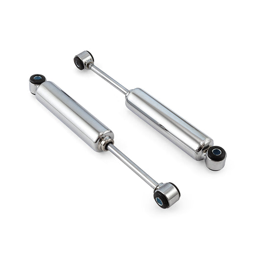 Amortiguadores cromados Shorty MonoTube Hot Rod de 15" extendidos y 10" colapsados