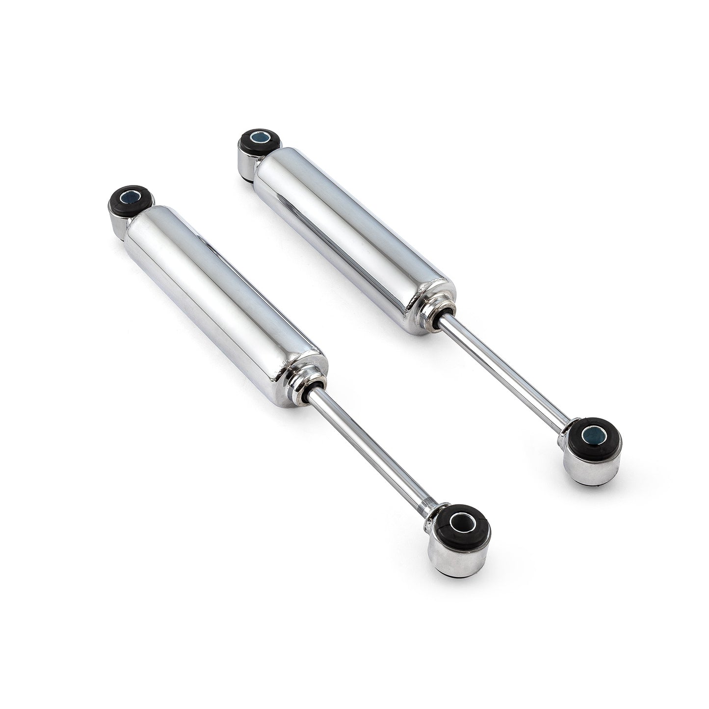 Amortiguadores cromados Shorty MonoTube Hot Rod de 15" extendidos y 10" colapsados