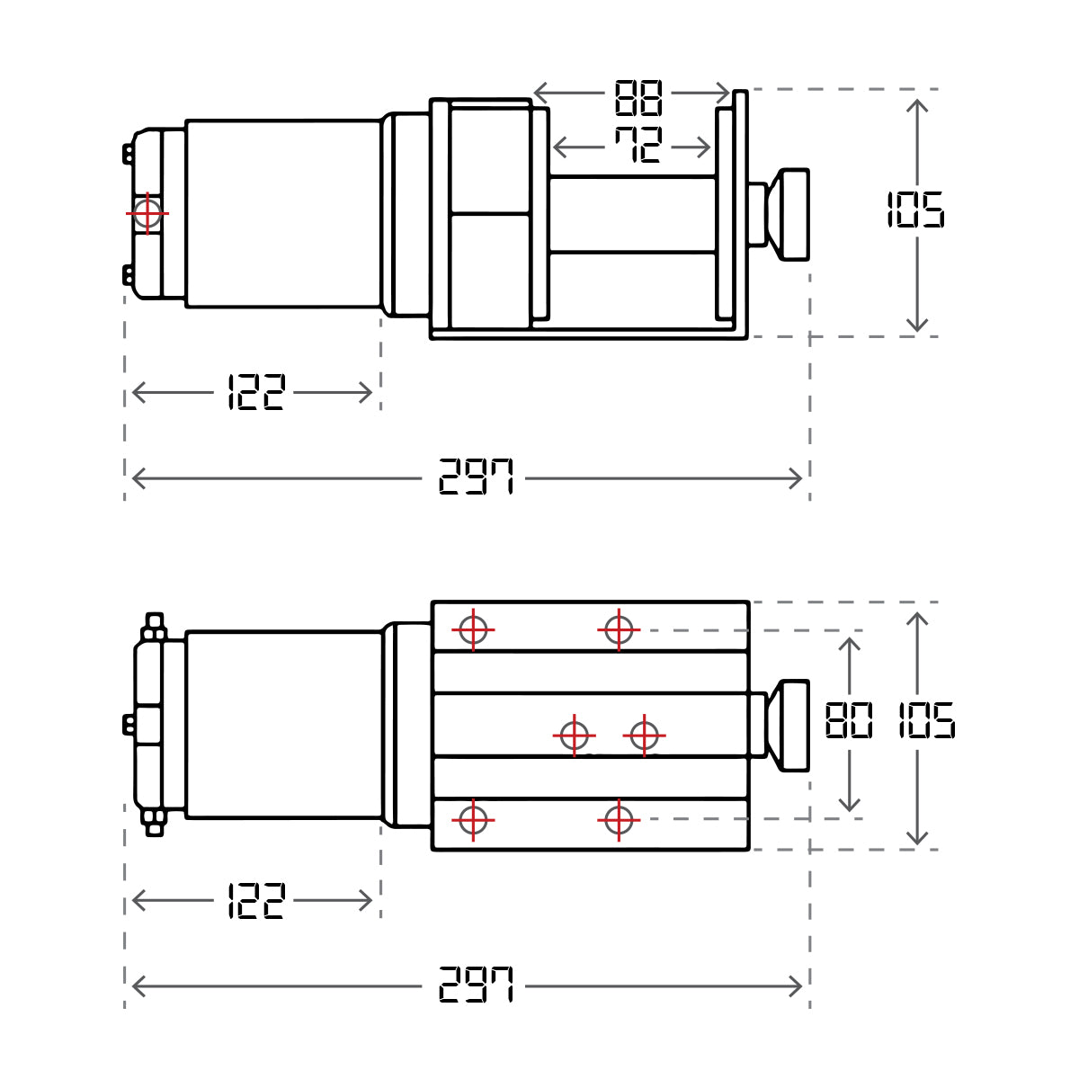Kit de cabrestante eléctrico para ATV de 12 V y 2500 lb/1130 kg con interruptor remoto