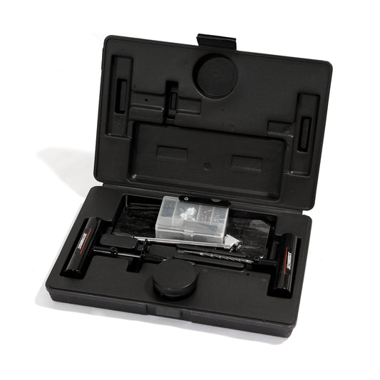 Kit de reparación de pinchazos de neumáticos de 45 piezas para motocicleta, coche y camión (estuche rígido)