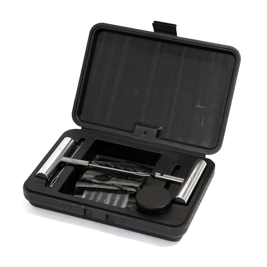 Kit de reparación de pinchazos de neumáticos de 28 piezas para motocicleta, coche y camión (estuche rígido)