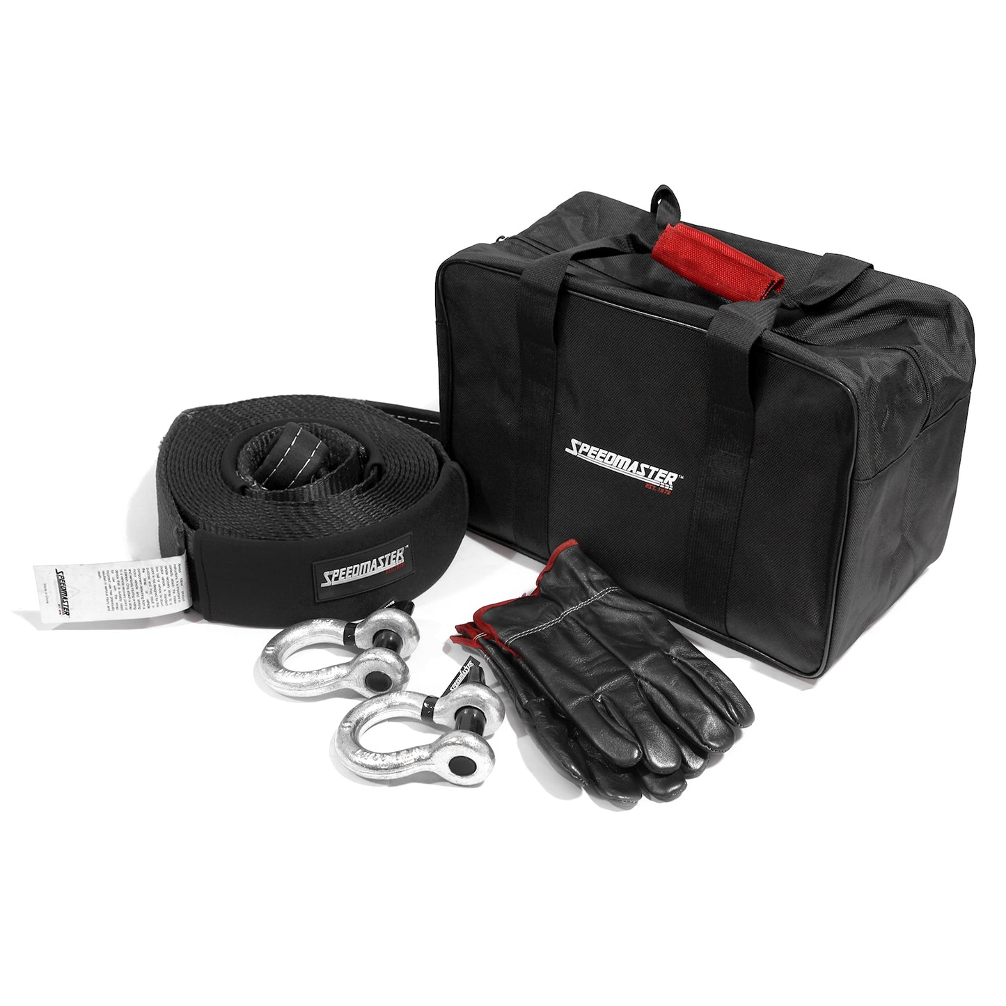 Kit de recuperación de cabrestante 4WD (grillete, correas, guantes y bolsa) 5 piezas