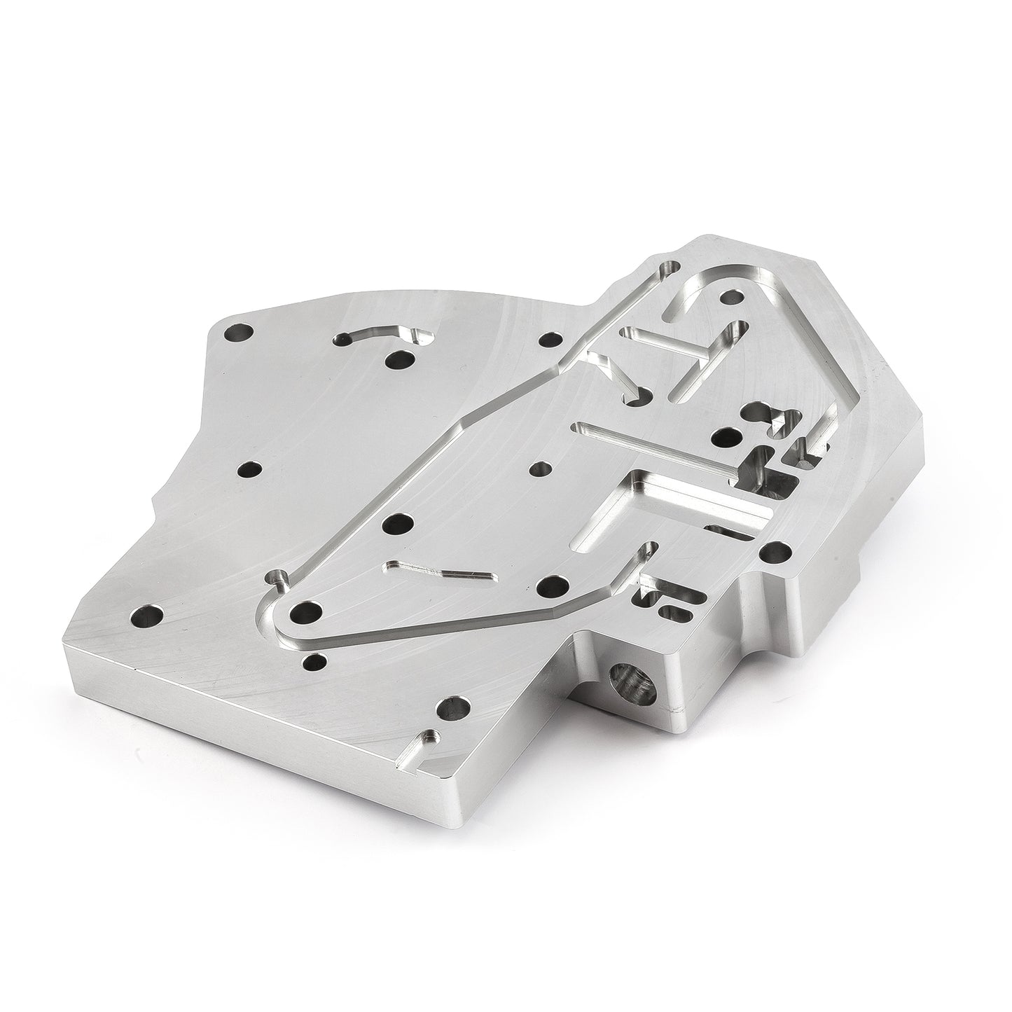 Transmisión GM TH400, cuerpo de válvulas manual completo de aluminio billet - Plateado
