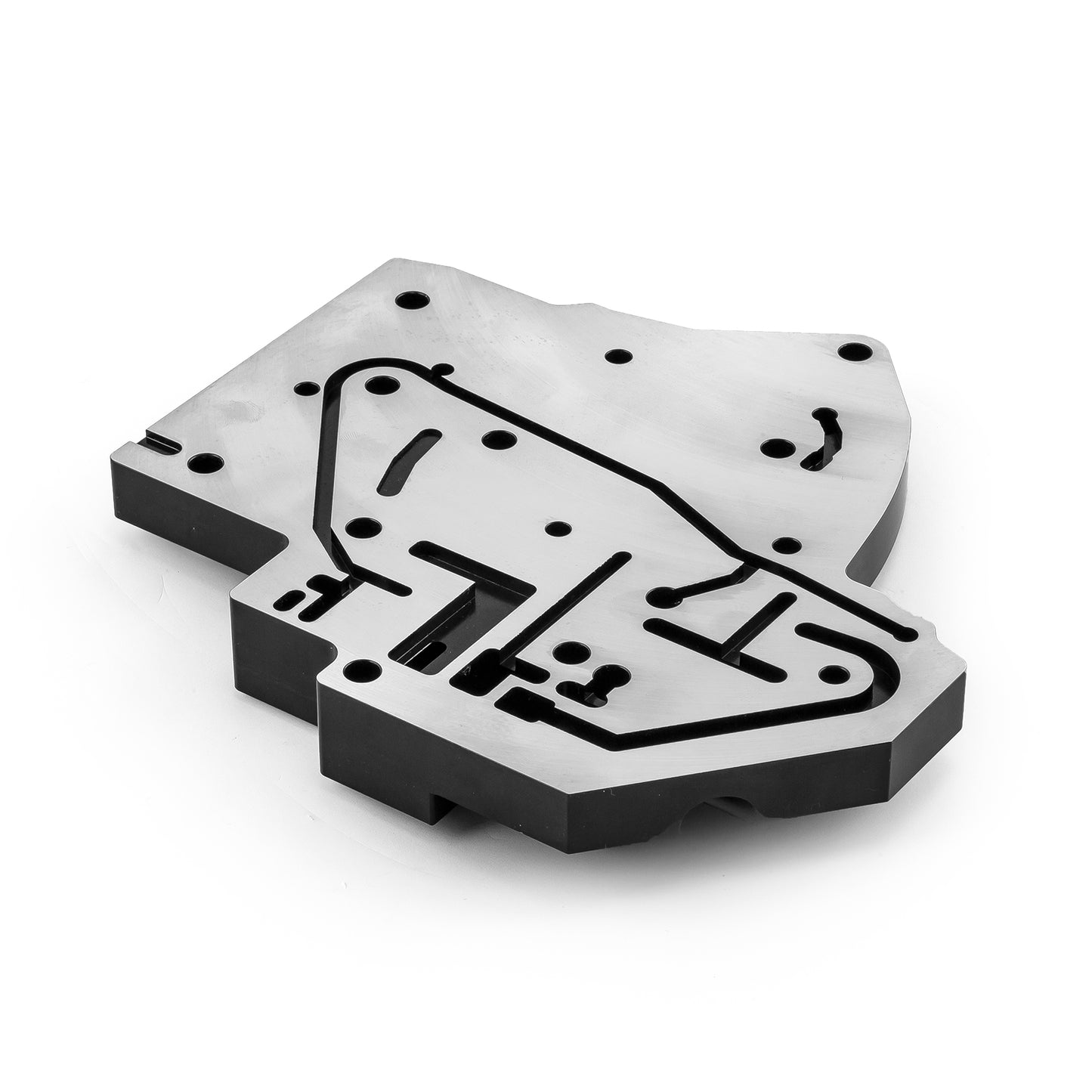 Transmisión GM TH400, cuerpo de válvulas manual completo de aluminio billet, color negro