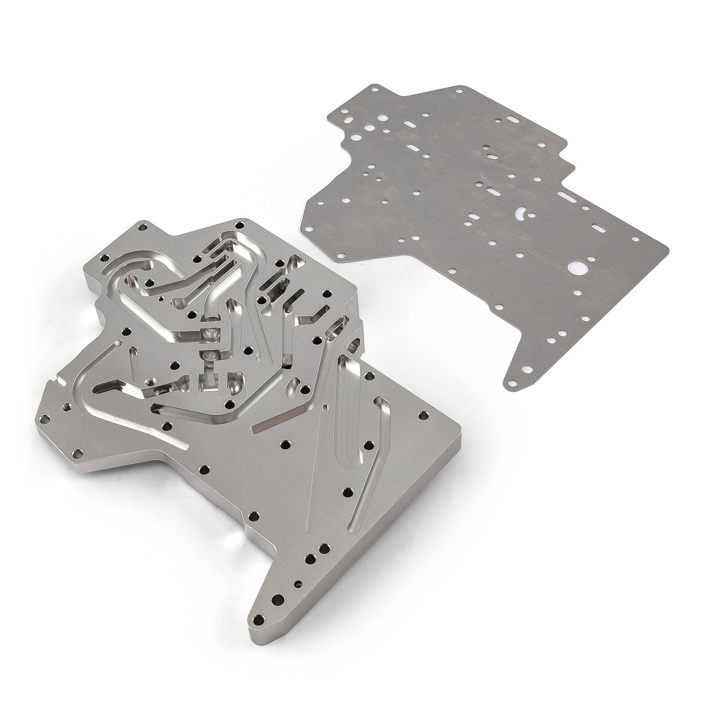 Transmisión GM 4L80 de aluminio billet con cuerpo de válvula manual completo - Plateado