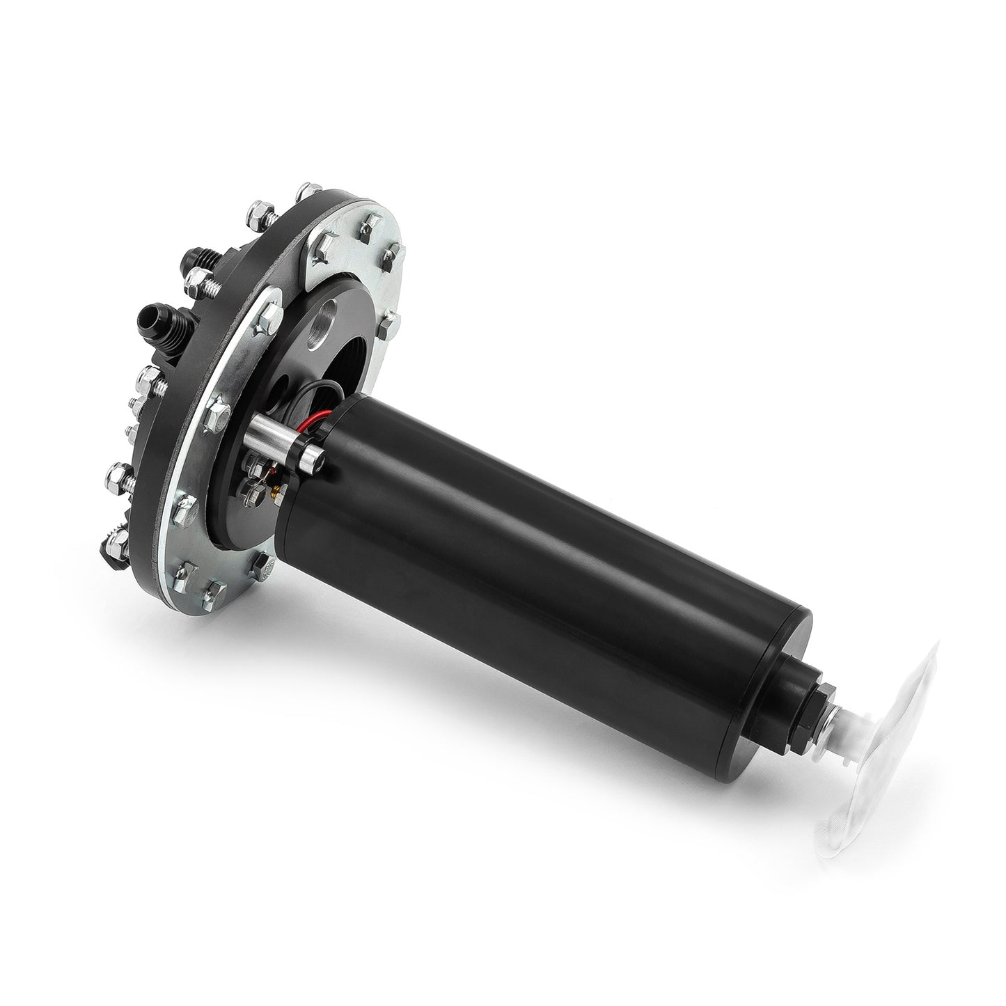 Bomba de combustible eléctrica individual de aluminio billet negra con ajuste universal en el tanque