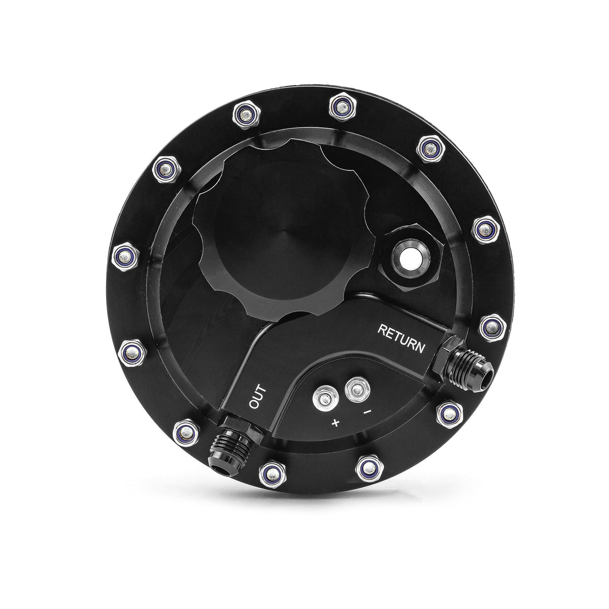 Bomba de combustible eléctrica individual de aluminio billet negra con ajuste universal en el tanque