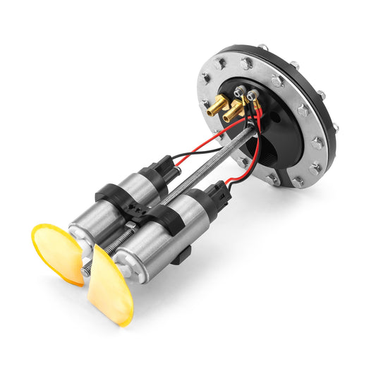 Universal Fit In-Tank Twin Brushless Electric Fuel Pump Billet Aluminum Black