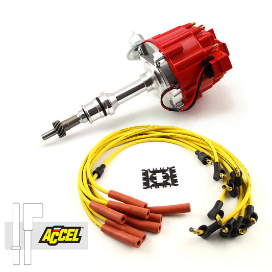 Kit combinado de encendido con cable de bujía y distribuidor Ford SB 289 302 Windsor HEI