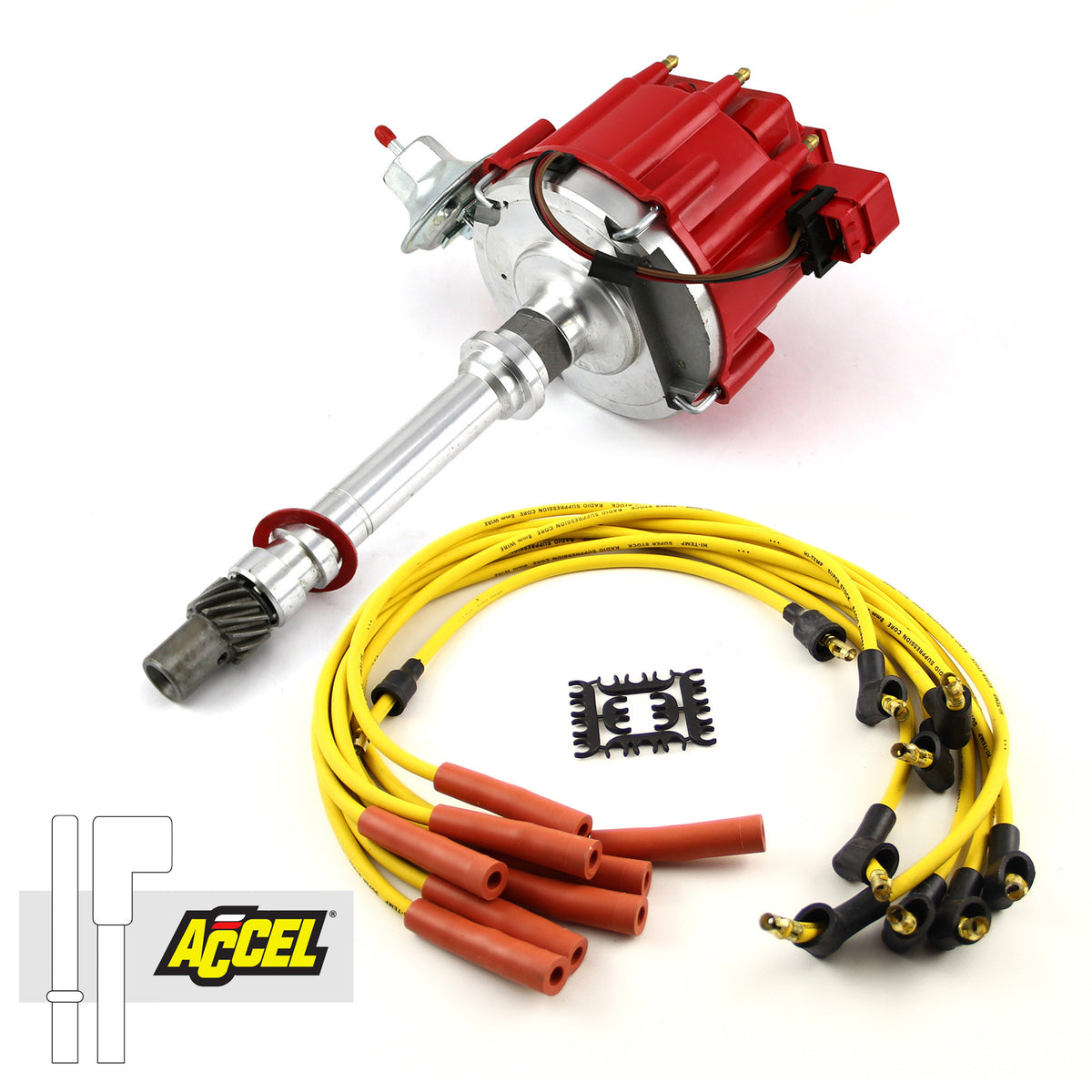 Kit combinado de encendido, cables de bujías y acelerómetro para Chevy SBC 350 BBC 454 HEI