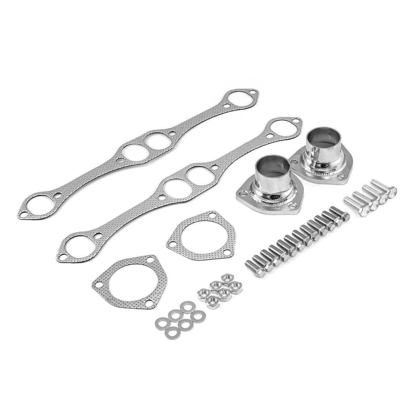 Colectores de escape cromados de bloque Hugger de 1 5/8" para Chevy SBC 350