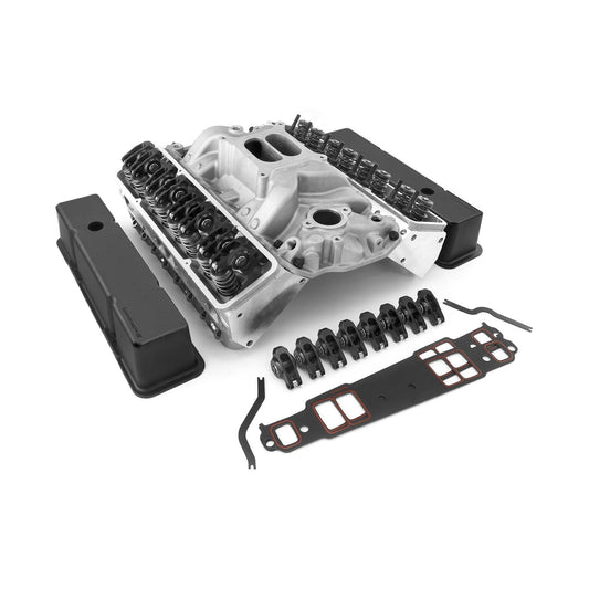 Kit combinado de culata angular para Chevy SBC 350 (taqué plano sólido/mecánico)