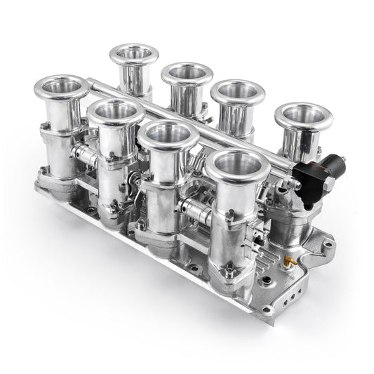 Sistema de colector de admisión de pila EFI de tiro descendente Ford SB 289 302 Windsor pulido