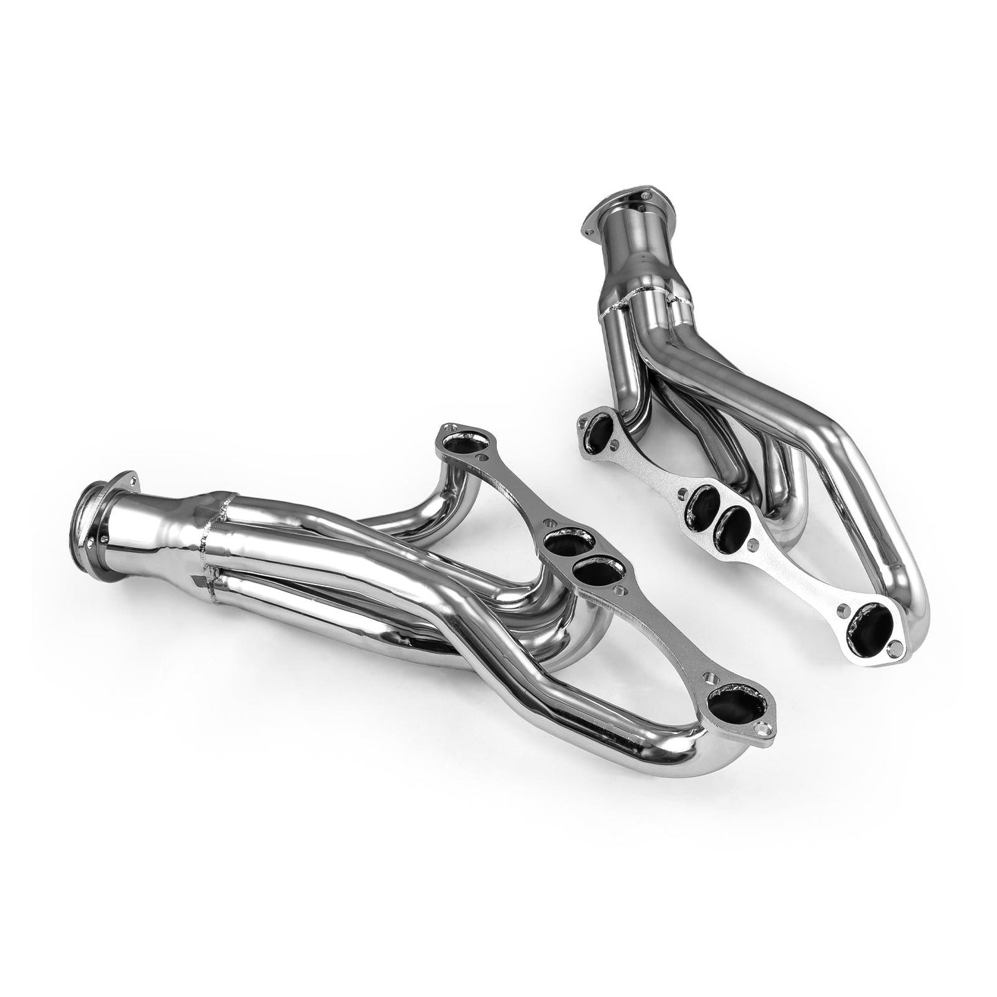 Colectores de escape cromados para camioneta Chevy SBC 350 (1988-95)