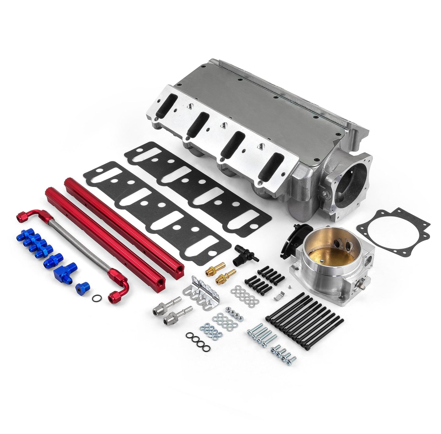 Colector de admisión de aluminio pulido para Chevy LS2 con cuerpo del acelerador de 90 mm