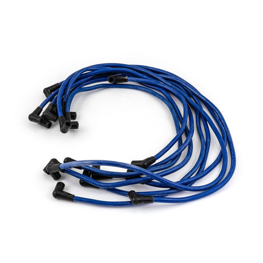Universal 90 Deg to 90 Deg Under Covers Male Blue Spark Plug Wires Suits Chevy