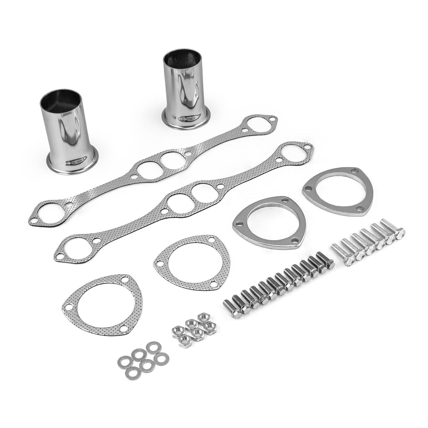 Colectores de escape cromados para camioneta Chevy SBC 350 (1988-95)