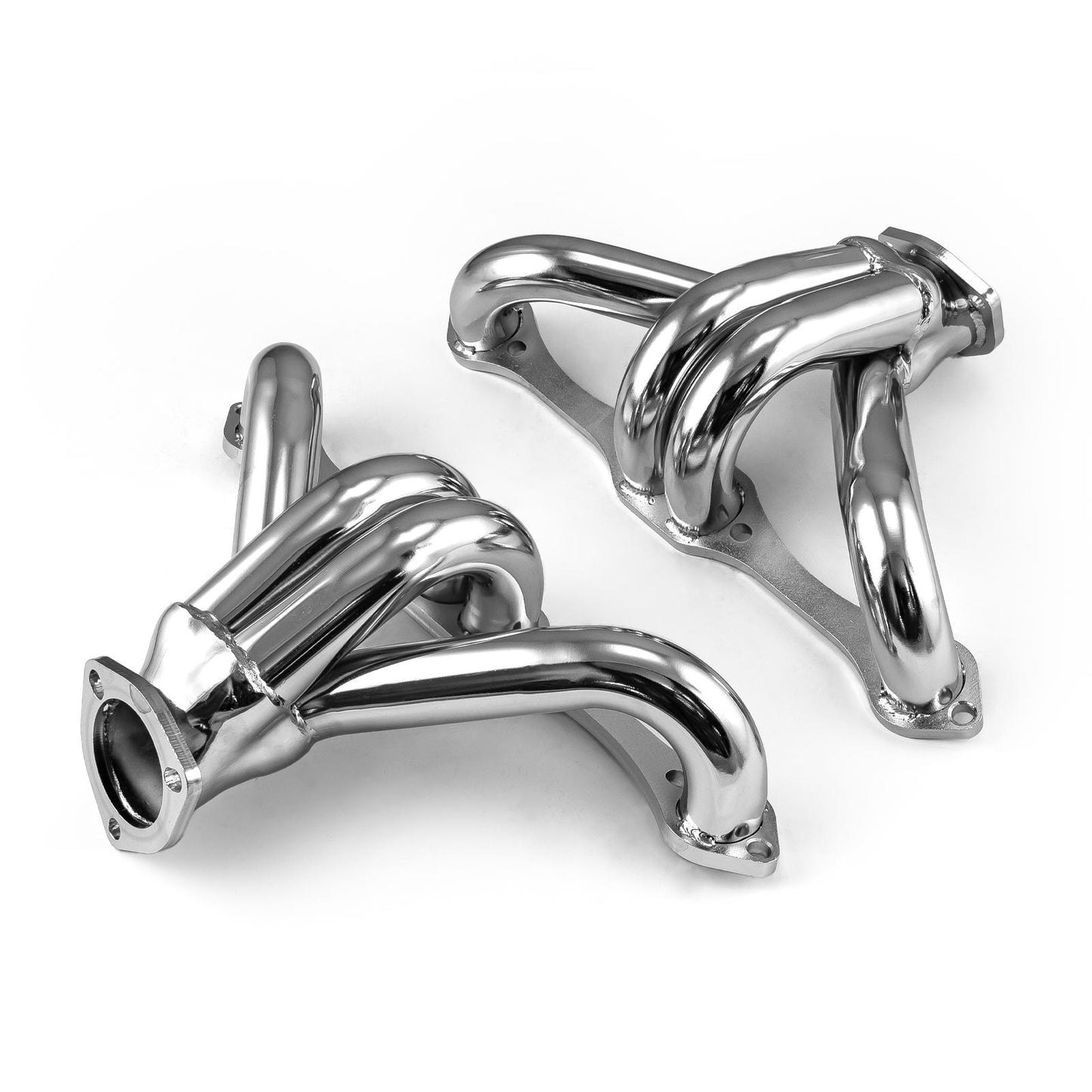 Colectores de escape cromados de bloque Hugger de 1 5/8" para Chevy SBC 350