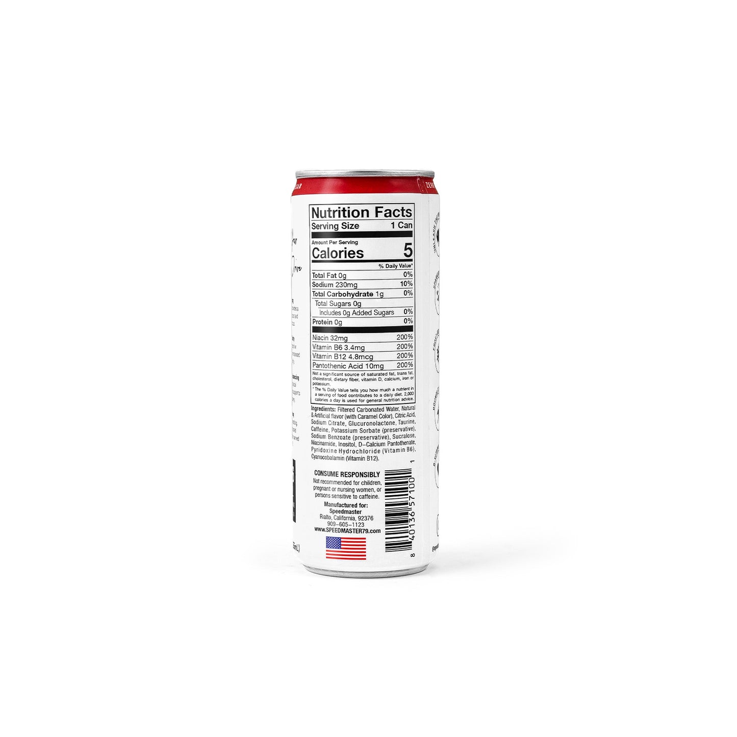 Bebida energética Speedmaster de 12 oz sin azúcar