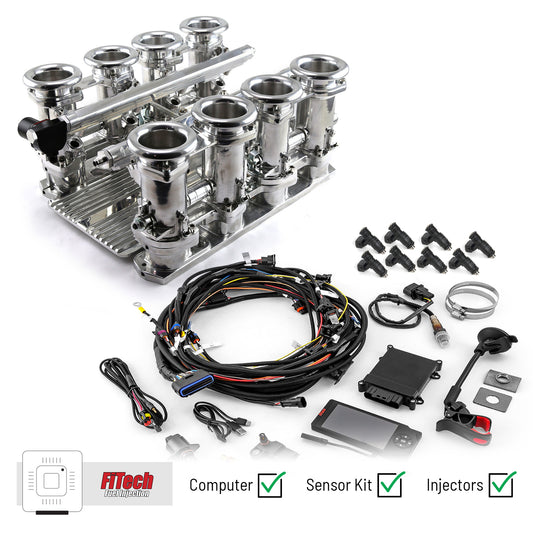 Sistema de inyección de combustible Chrysler HEMI 6.1L Downdraft + FiTech Ultra EFI [Pulido]