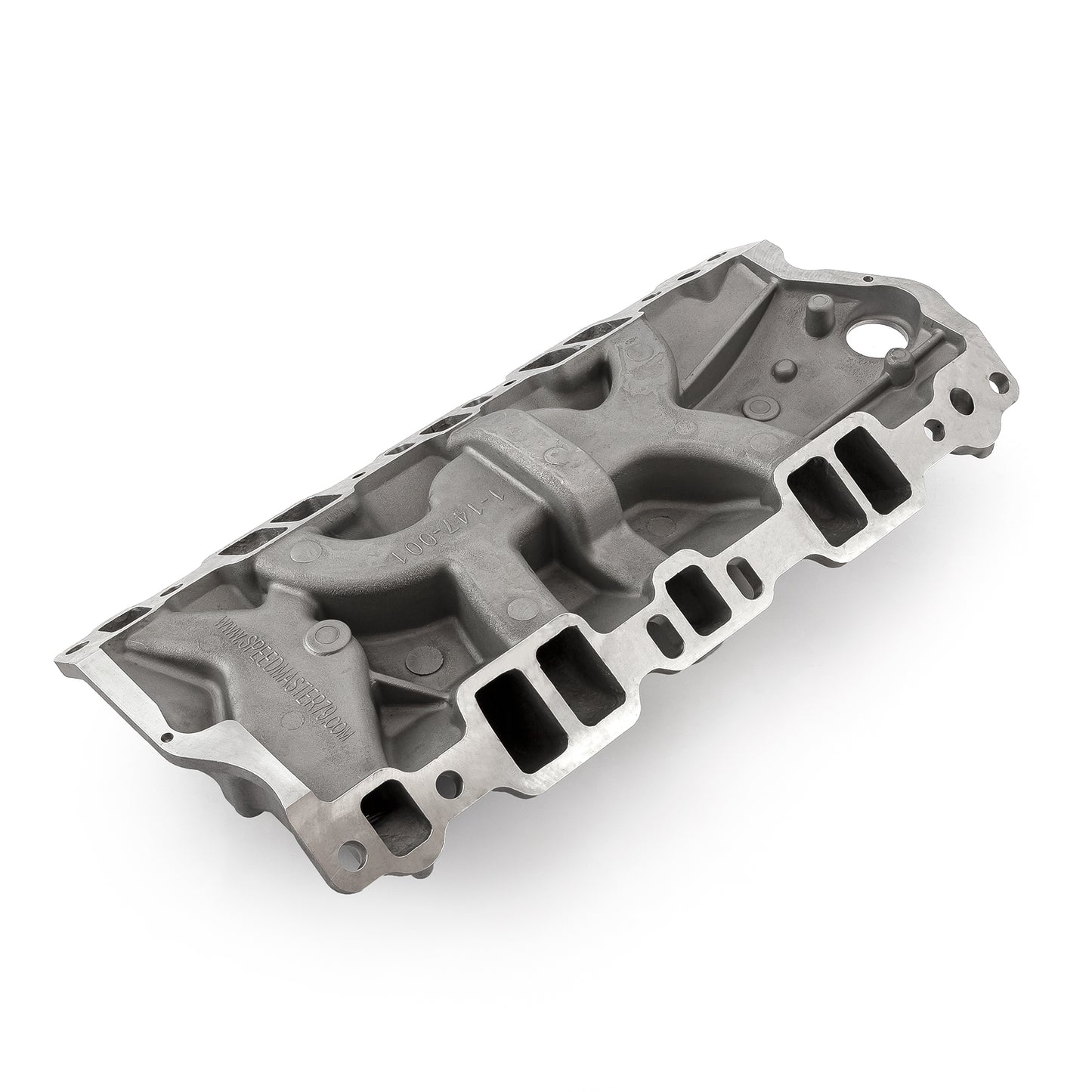 Colector de admisión de aluminio de baja altura para Chevy SBC 350 1957-95 (sin EGR) [Satinado]