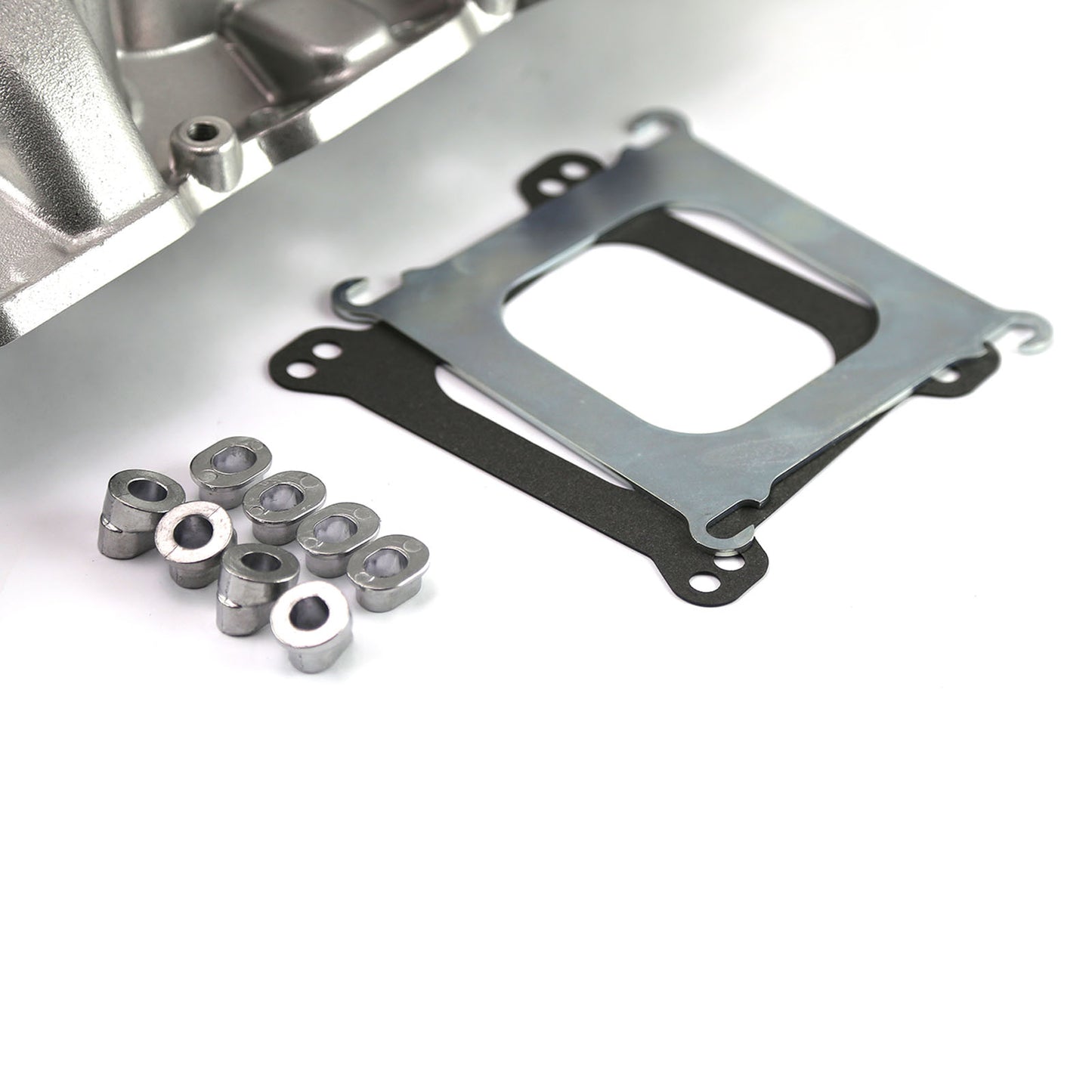 Colector de admisión de aluminio Vortec LowRise para Chevy SBC 350 [pulido]