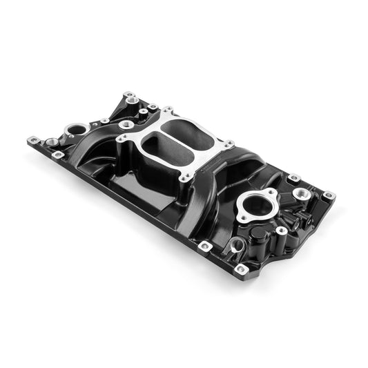 Colector de admisión de aluminio Vortec LowRise para Chevy SBC 350 [Negro]