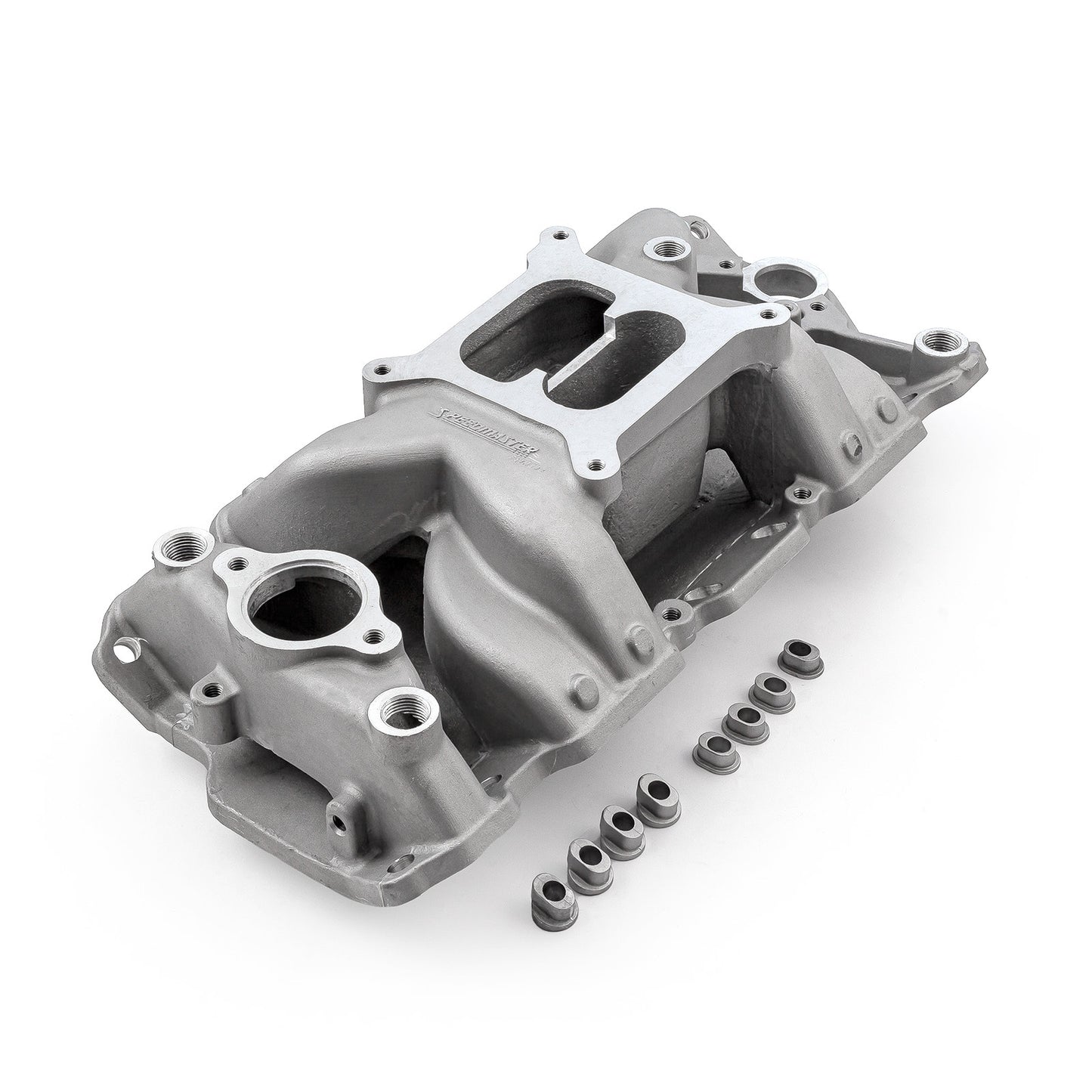 Colector de admisión de aluminio de altura media para Chevy SBC 350 1957-95 [satinado]