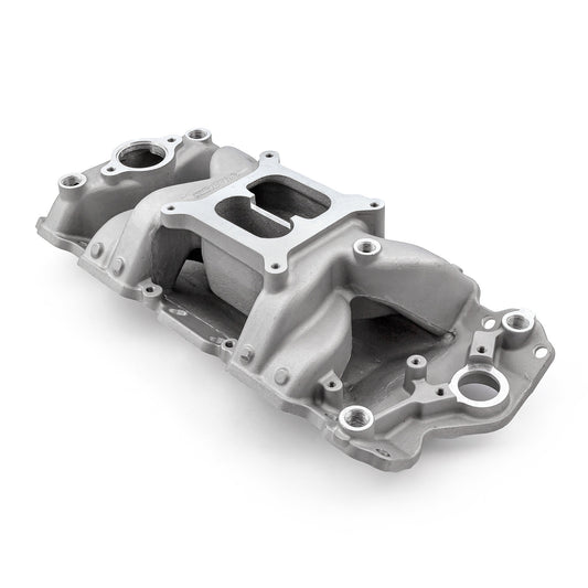 Colector de admisión de aluminio de altura media para Chevy SBC 350 1957-95 [satinado]