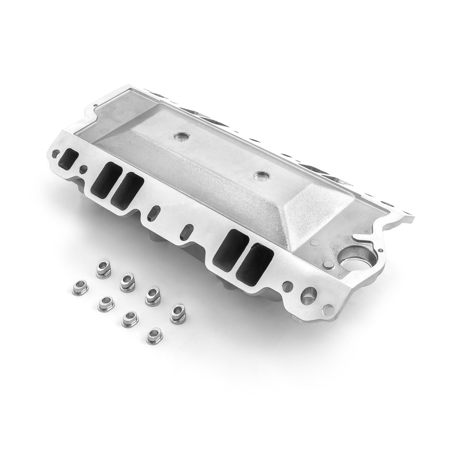 Colector de admisión de aluminio de perfil medio para Chevy SBC 350 (1957-95) [pulido]