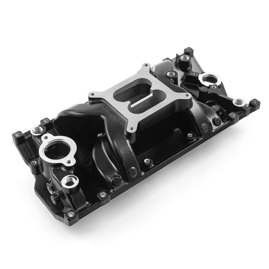 Colector de admisión de aluminio Vortec MidRise Air para Chevy SBC 350 [Negro]