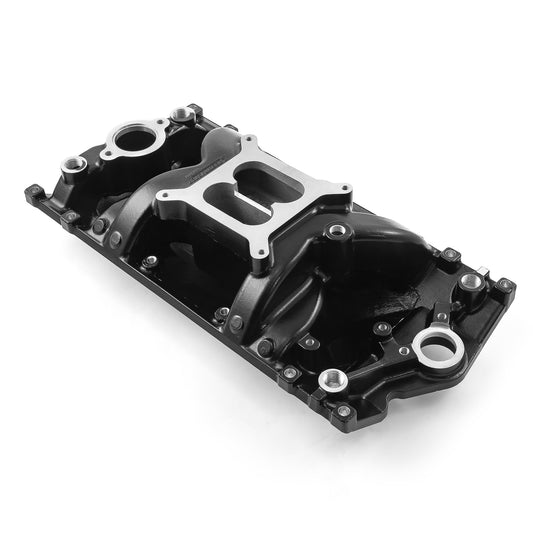 Colector de admisión de aluminio Vortec MidRise Air para Chevy SBC 350 [Negro]