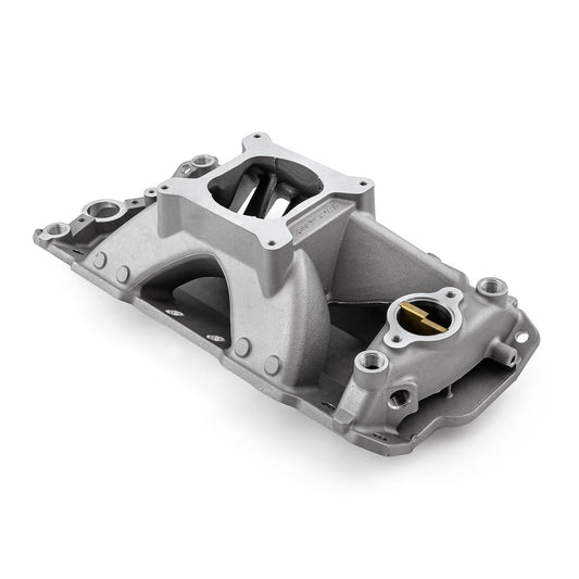 Colector de admisión de aluminio HiRise para Chevy SBC 350 (1957-95) [satinado]