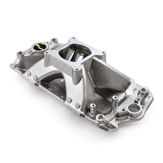 Colector de admisión de aluminio HiRise para Chevy SBC 350 (1957-95) [pulido]