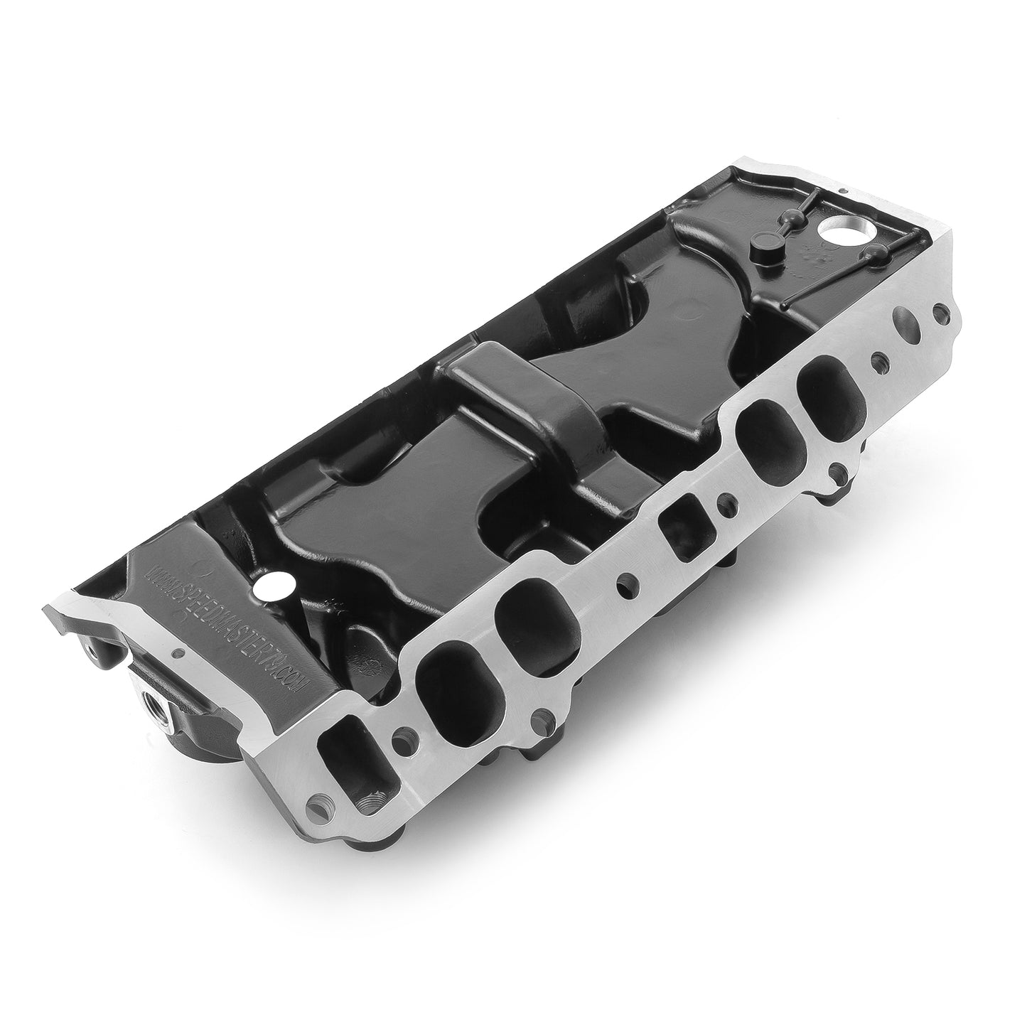 Colector de admisión de aluminio de perfil bajo y puerto ovalado para Chevy BBC 454 [Negro]
