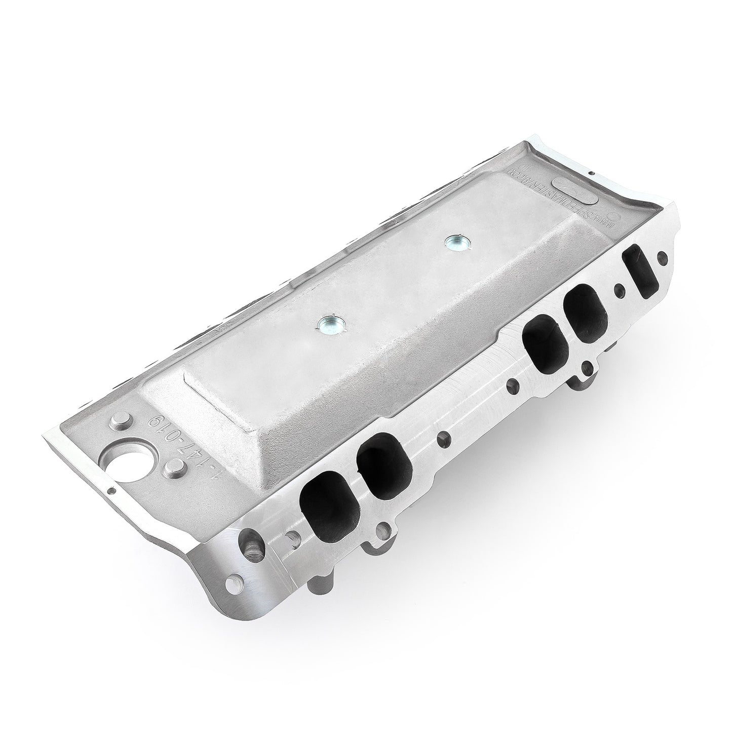 Colector de admisión de aire de aluminio de perfil medio con puerto ovalado para Chevy BBC 454 [satinado]