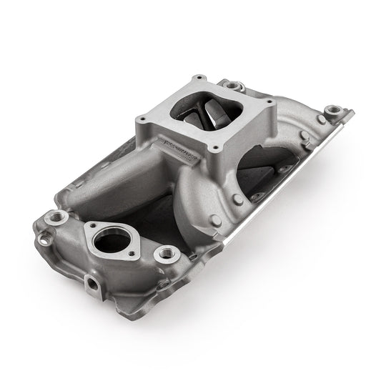 Colector de admisión de aluminio Chevy BBC 454 Rect Port HiRise [Satinado]