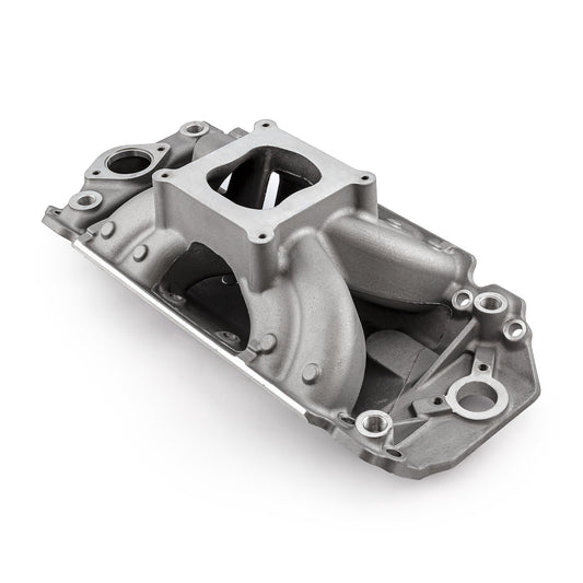 Colector de admisión de aluminio Chevy BBC 454 Rect Port HiRise [Satinado]