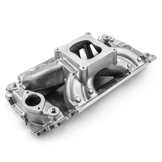 Colector de admisión de aluminio Chevy BBC 454 Rect Port HiRise [Pulido]