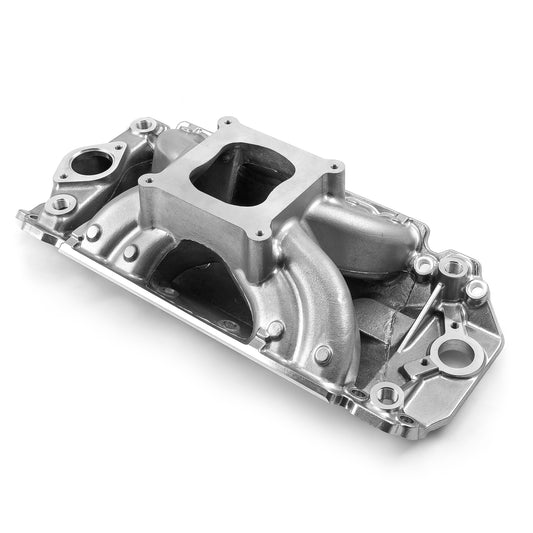 Colector de admisión de aluminio Chevy BBC 454 Rect Port HiRise [Pulido]