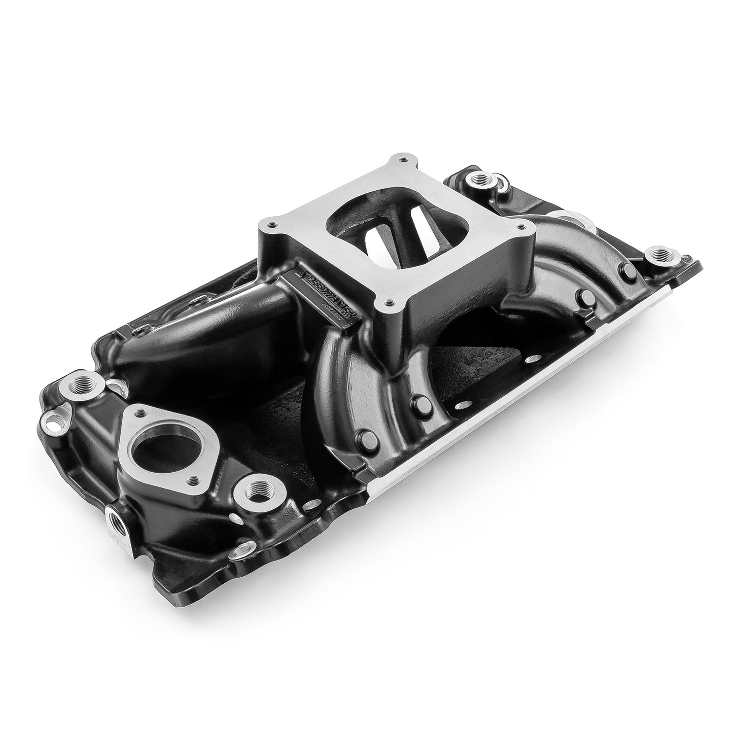 Colector de admisión de aluminio Chevy BBC 454 Rect Port HiRise [Negro]