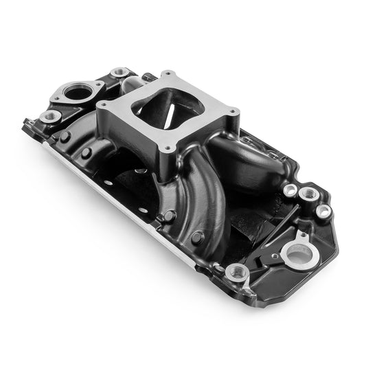 Colector de admisión de aluminio Chevy BBC 454 Rect Port HiRise [Negro]