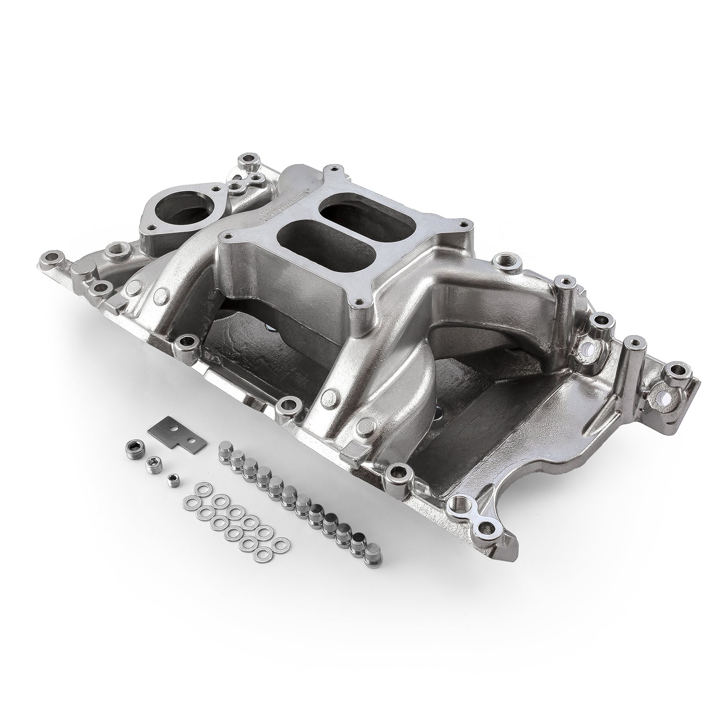 Colector de admisión de aire de aluminio Mopar Chrysler Dodge SB 318 340 360 MidRise [Pulido]