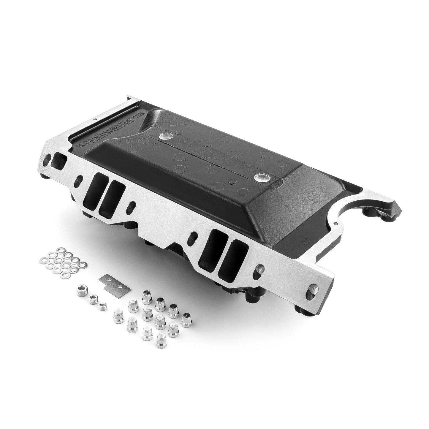 Colector de admisión de aire de aluminio Mopar Chrysler Dodge SB 318 340 360 MidRise [Negro]