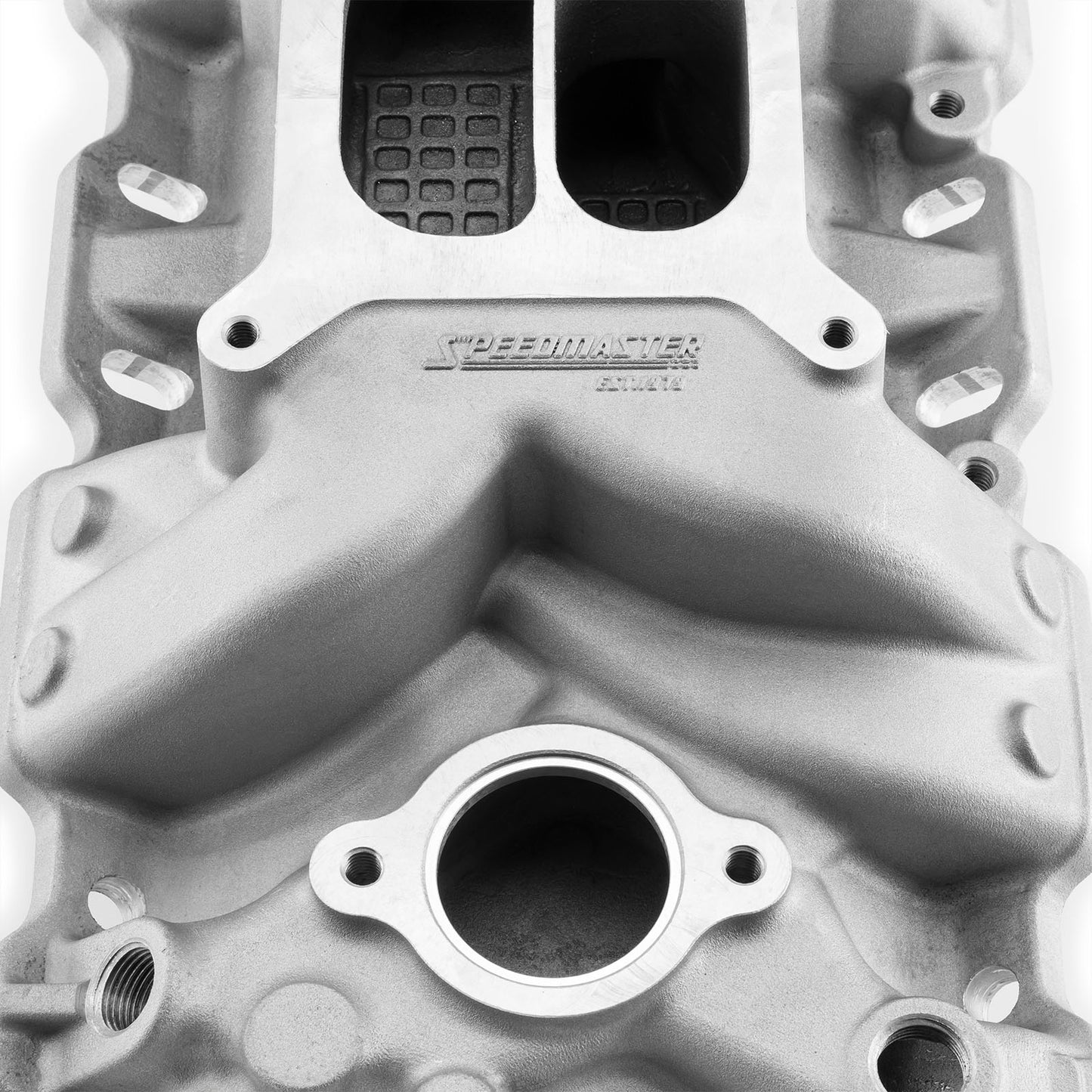Chevy SBC 350 MidRise Aluminum Intake Manifold [Satin]